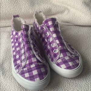 Purple Checkered Sneakers Corkys
